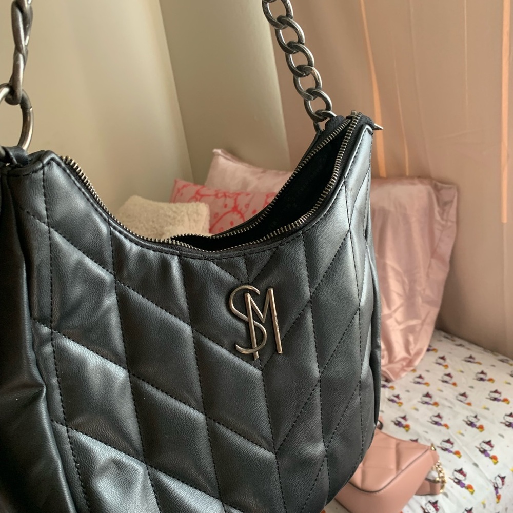 Steve Madden Quilted Black Shoulder Bag
